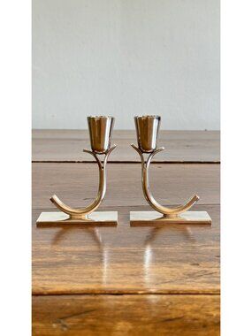 Vintage Silver Plated Candle Holder Pair - Made in Canada